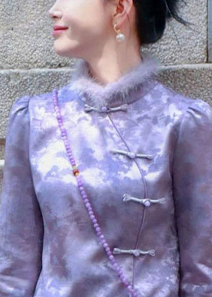 Luvik | Lila Nappi Palaset Paksut Takit