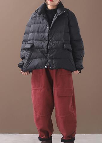 Luvik | mustat parkat rento talvi takit lyhyet korkea kaulus