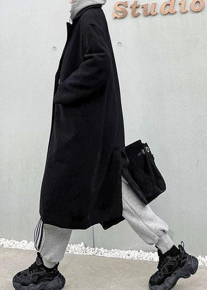 Luvik | mustat villakangastakit naisille, suuret koot, väärin kaksiosainen kestävä talvitakkien