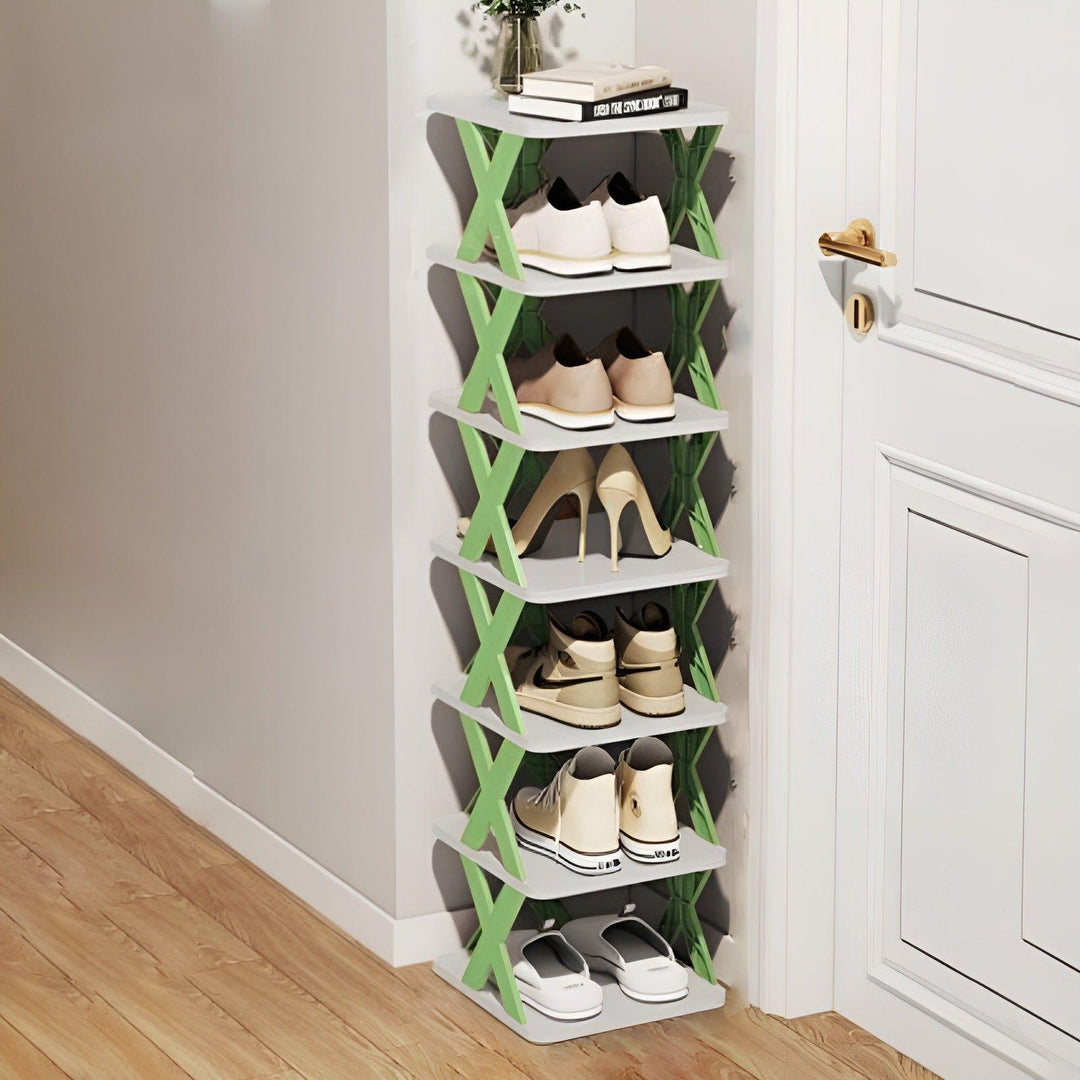 FlexiRack Skoorganizer - Multifunksjonell Flerlags Sammenleggbart Skohylle | Luvikno