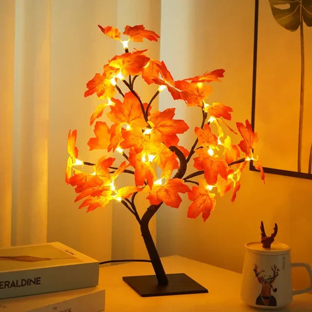 LED Tre Bordlampe – Romantisk Dekorativ Lys, Varmt Lys, Perfekt for Stue og Soverom | Luvikno