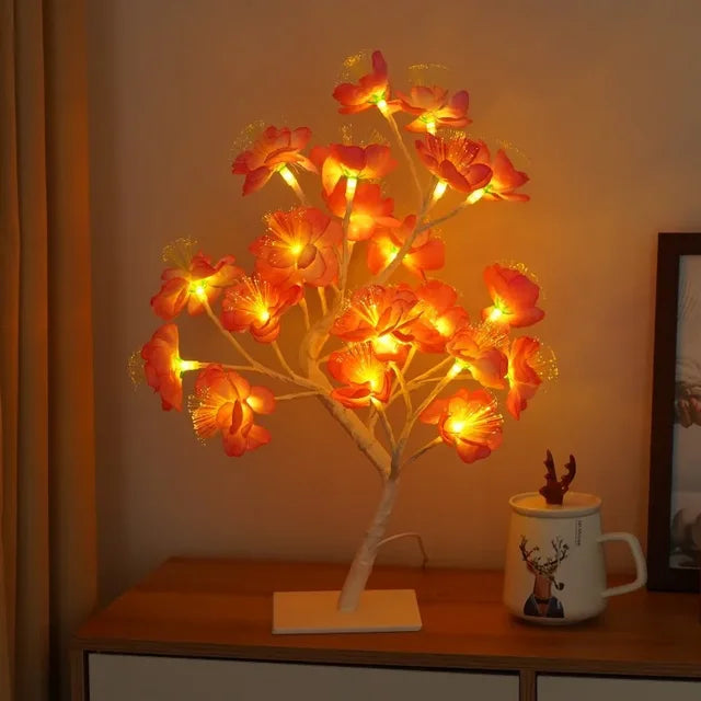 LED Tre Bordlampe – Romantisk Dekorativ Lys, Varmt Lys, Perfekt for Stue og Soverom | Luvikno