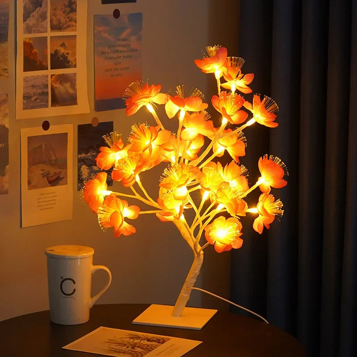 LED Tre Bordlampe – Romantisk Dekorativ Lys, Varmt Lys, Perfekt for Stue og Soverom | Luvikno