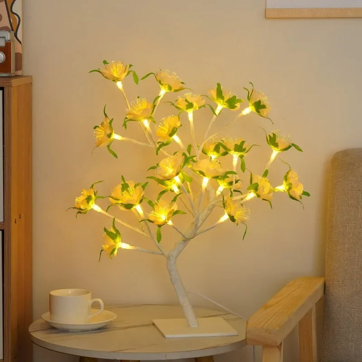 LED Tre Bordlampe – Romantisk Dekorativ Lys, Varmt Lys, Perfekt for Stue og Soverom | Luvikno