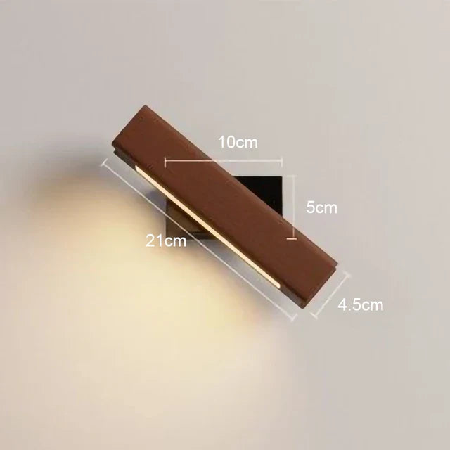LED Vegglampe laget av tre – Moderne vegglampe for soverom | Luvikno