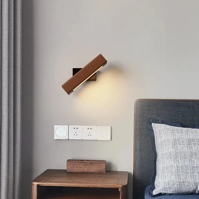 LED Vegglampe laget av tre – Moderne vegglampe for soverom | Luvikno