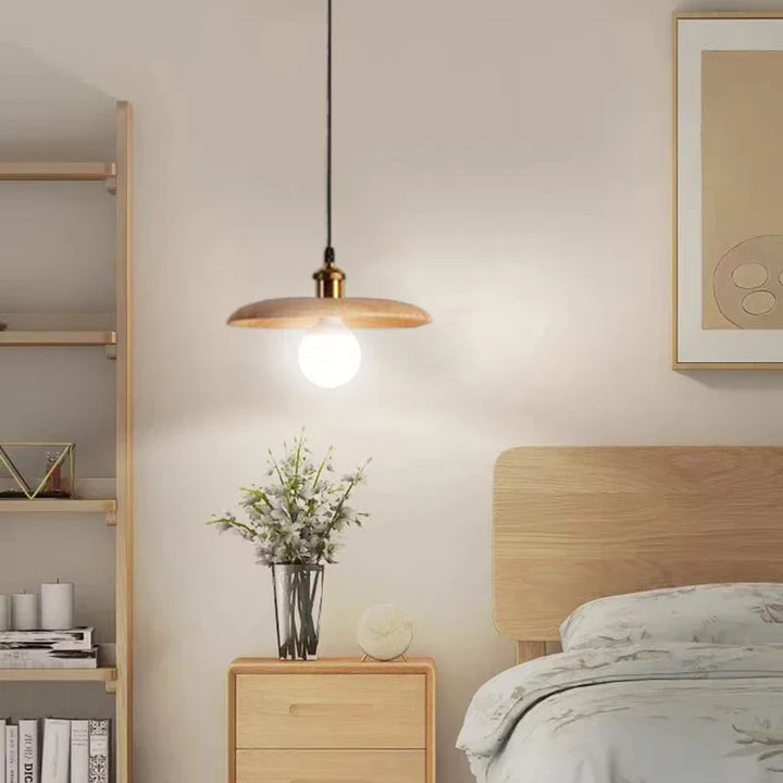 Nordisk hengelampe laget av tre – Minimalistisk pendellampe i Scandi-design | Luvikno