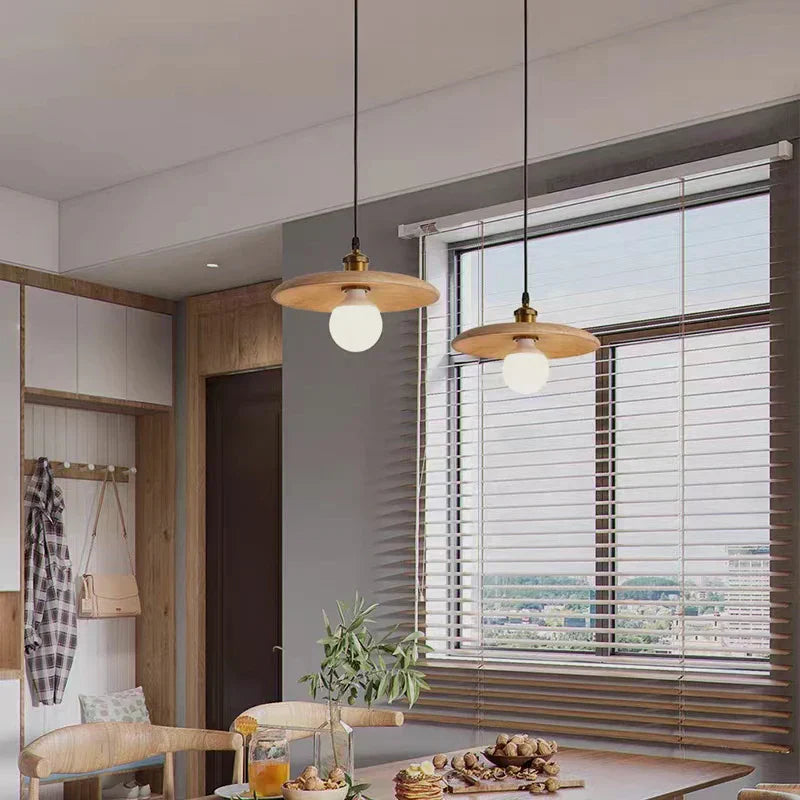 Nordisk hengelampe laget av tre – Minimalistisk pendellampe i Scandi-design | Luvikno