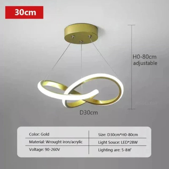 LumiWave LED Taklampe | Energisparende Designlampe for Stue, Soverom & Kjøkken | Moderne LED Belysning | Luvikno