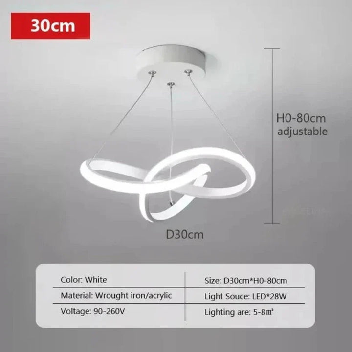 LumiWave LED Taklampe | Energisparende Designlampe for Stue, Soverom & Kjøkken | Moderne LED Belysning | Luvikno