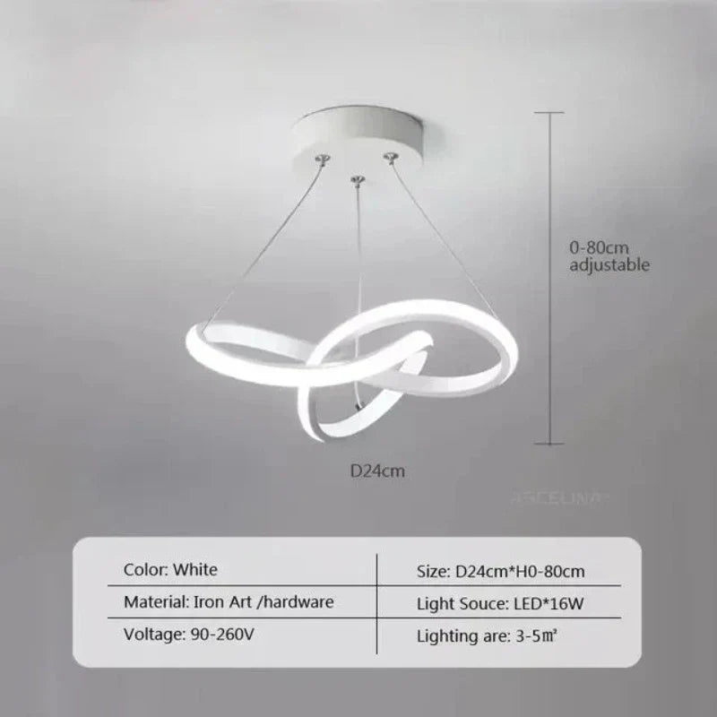 LumiWave LED Taklampe | Energisparende Designlampe for Stue, Soverom & Kjøkken | Moderne LED Belysning | Luvikno