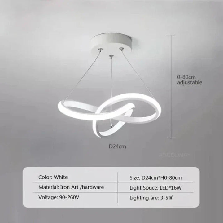 LumiWave LED Taklampe | Energisparende Designlampe for Stue, Soverom & Kjøkken | Moderne LED Belysning | Luvikno