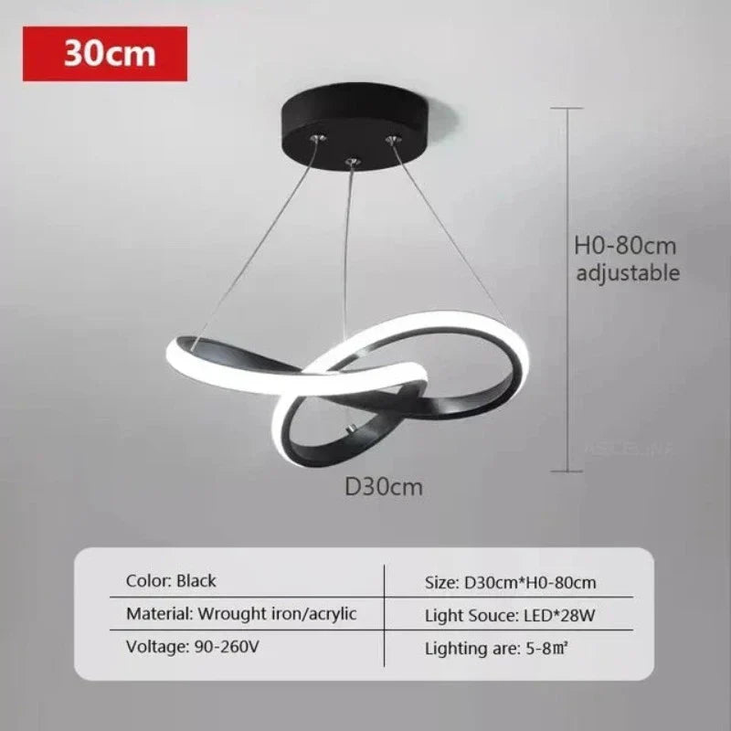 LumiWave LED Taklampe | Energisparende Designlampe for Stue, Soverom & Kjøkken | Moderne LED Belysning | Luvikno