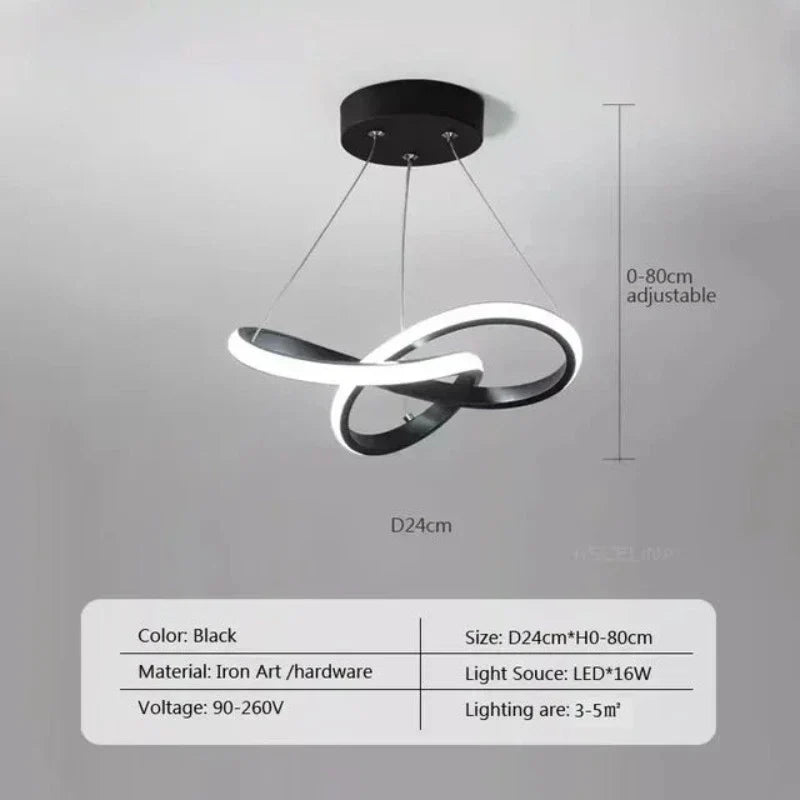 LumiWave LED Taklampe | Energisparende Designlampe for Stue, Soverom & Kjøkken | Moderne LED Belysning | Luvikno