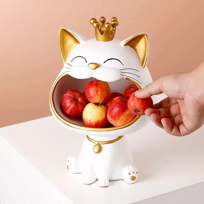 Latterlig Lucky Cat Dekorasjon, Bolle for Godteri og Smykker, Moderne Design | Luvikno