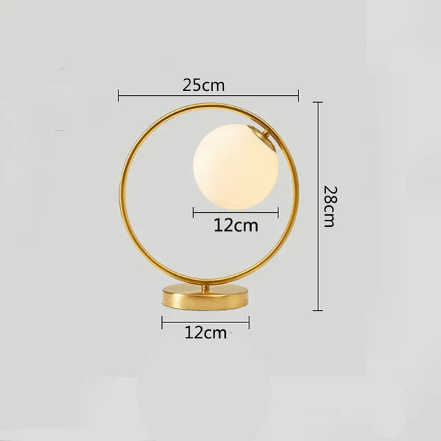 Nordic LED bordlampe med glasskule – Minimalistisk design for stue og soverom | Luvikno