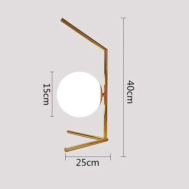Nordic LED bordlampe med glasskule – Minimalistisk design for stue og soverom | Luvikno