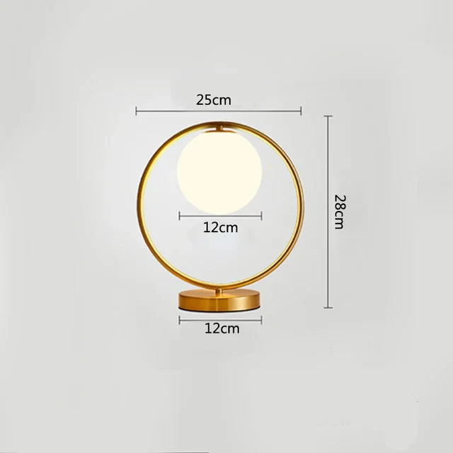 Nordic LED bordlampe med glasskule – Minimalistisk design for stue og soverom | Luvikno