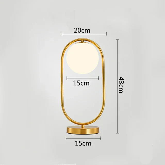 Nordic LED bordlampe med glasskule – Minimalistisk design for stue og soverom | Luvikno