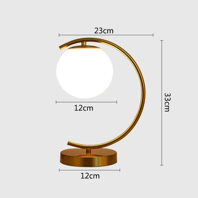 Nordic LED bordlampe med glasskule – Minimalistisk design for stue og soverom | Luvikno