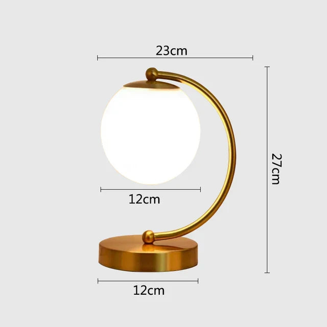 Nordic LED bordlampe med glasskule – Minimalistisk design for stue og soverom | Luvikno