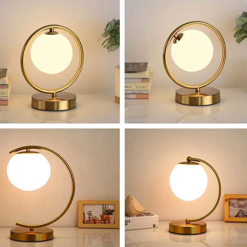Nordic LED bordlampe med glasskule – Minimalistisk design for stue og soverom | Luvikno