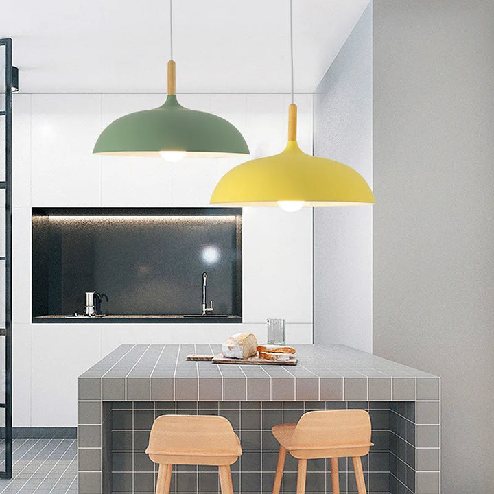 Moderne taklampe eiketre | Skandinavisk pendellampe for stuen | Luvikno
