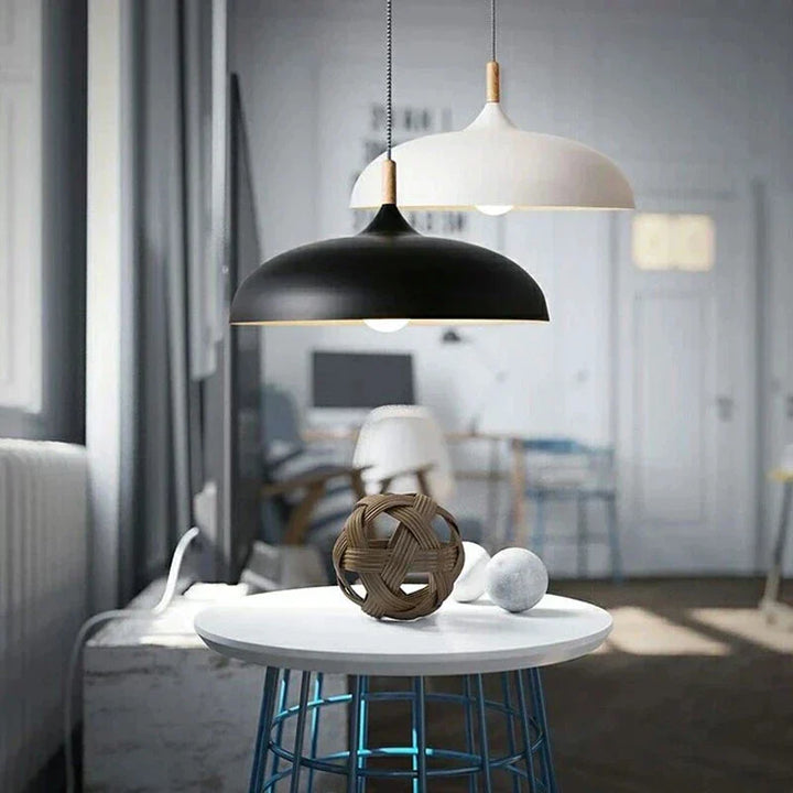 Moderne taklampe eiketre | Skandinavisk pendellampe for stuen | Luvikno