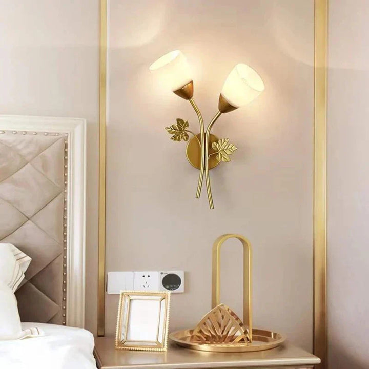Krav vegglampe i vintage-stil med bladmotiv – LED-lampe for gang og stue | Luvikno