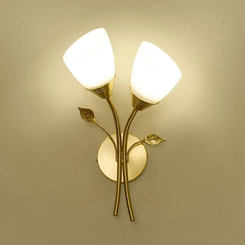 Krav vegglampe i vintage-stil med bladmotiv – LED-lampe for gang og stue | Luvikno