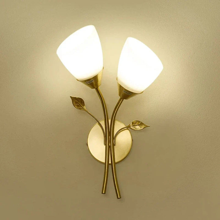 Krav vegglampe i vintage-stil med bladmotiv – LED-lampe for gang og stue | Luvikno