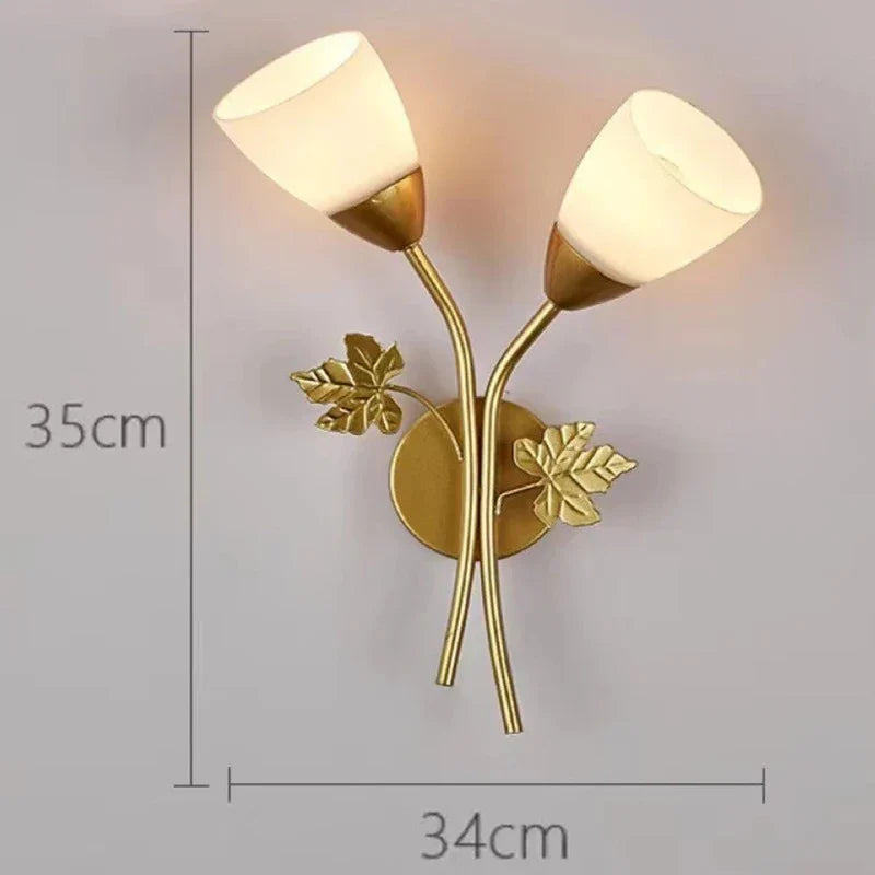 Krav vegglampe i vintage-stil med bladmotiv – LED-lampe for gang og stue | Luvikno