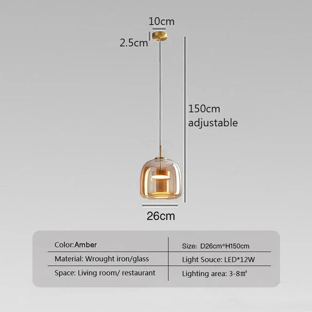 Minimalist Glass Pendant Lamp - Elegant and Sleek Lighting for Any Space | Luvikno