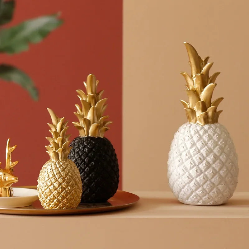 Gylden Ananas Dekorasjon, Eksklusiv Hjem Accent for Moderne Interiørdesign | Luvikno