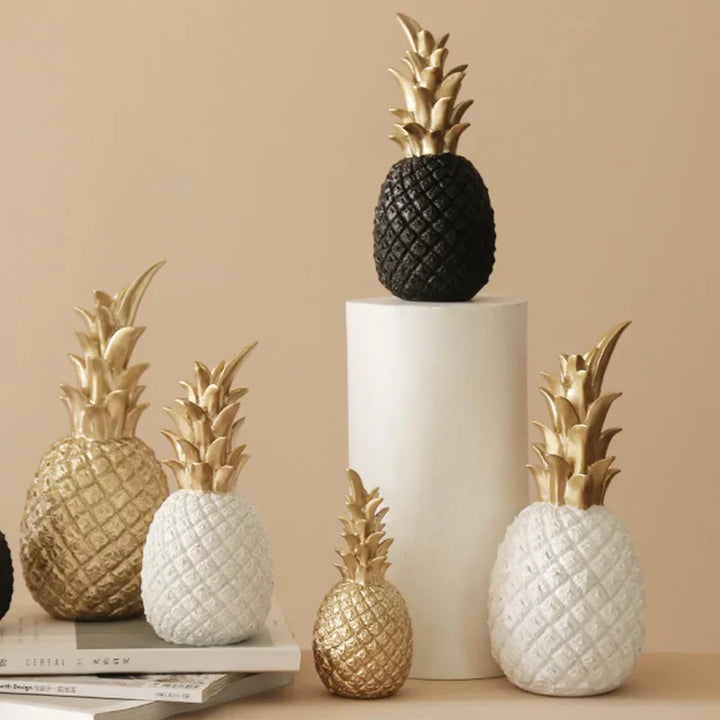 Gylden Ananas Dekorasjon, Eksklusiv Hjem Accent for Moderne Interiørdesign | Luvikno