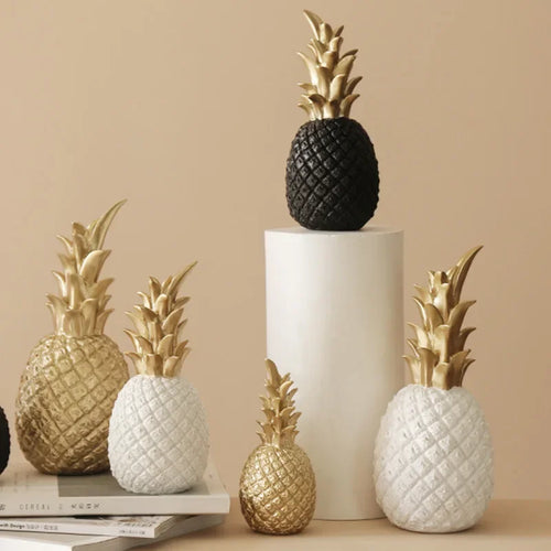 Gylden Ananas Dekorasjon, Eksklusiv Hjem Accent for Moderne Interiørdesign | Luvikno