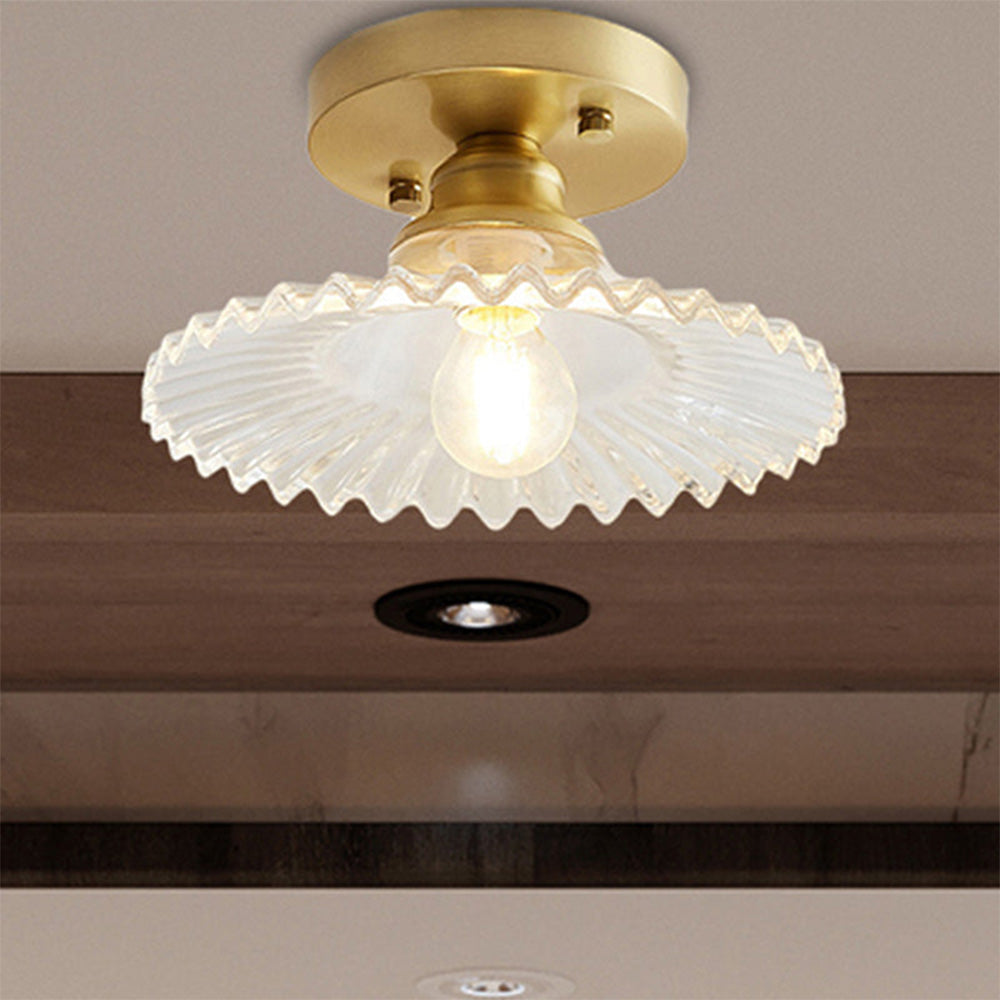 Taklampe Moderne Glass Semi Flush Lampe Luvikno