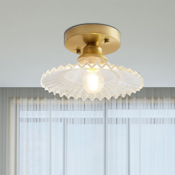 Taklampe Moderne Glass Semi Flush Lampe Luvikno