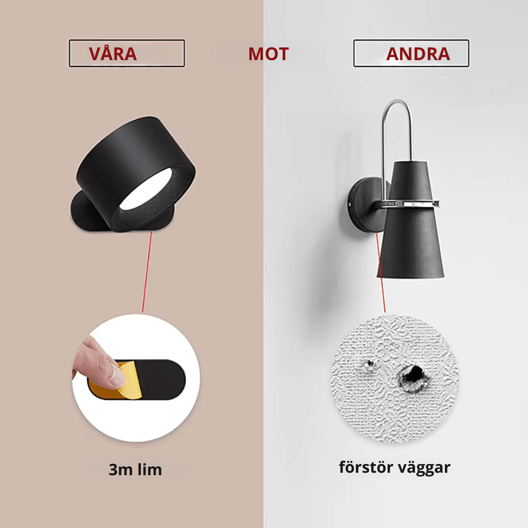 Luvikno | Trådløs nordisk vegglampe med fjernkontroll