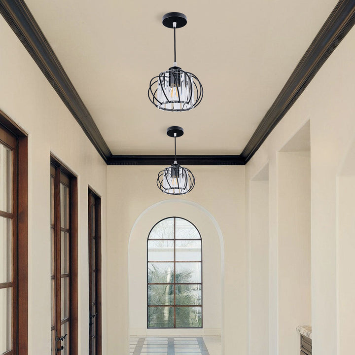 Pendellampe svart glass kule taklampe Luvikno