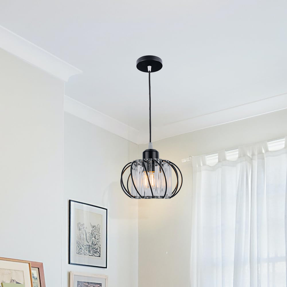 Pendellampe svart glass kule taklampe Luvikno