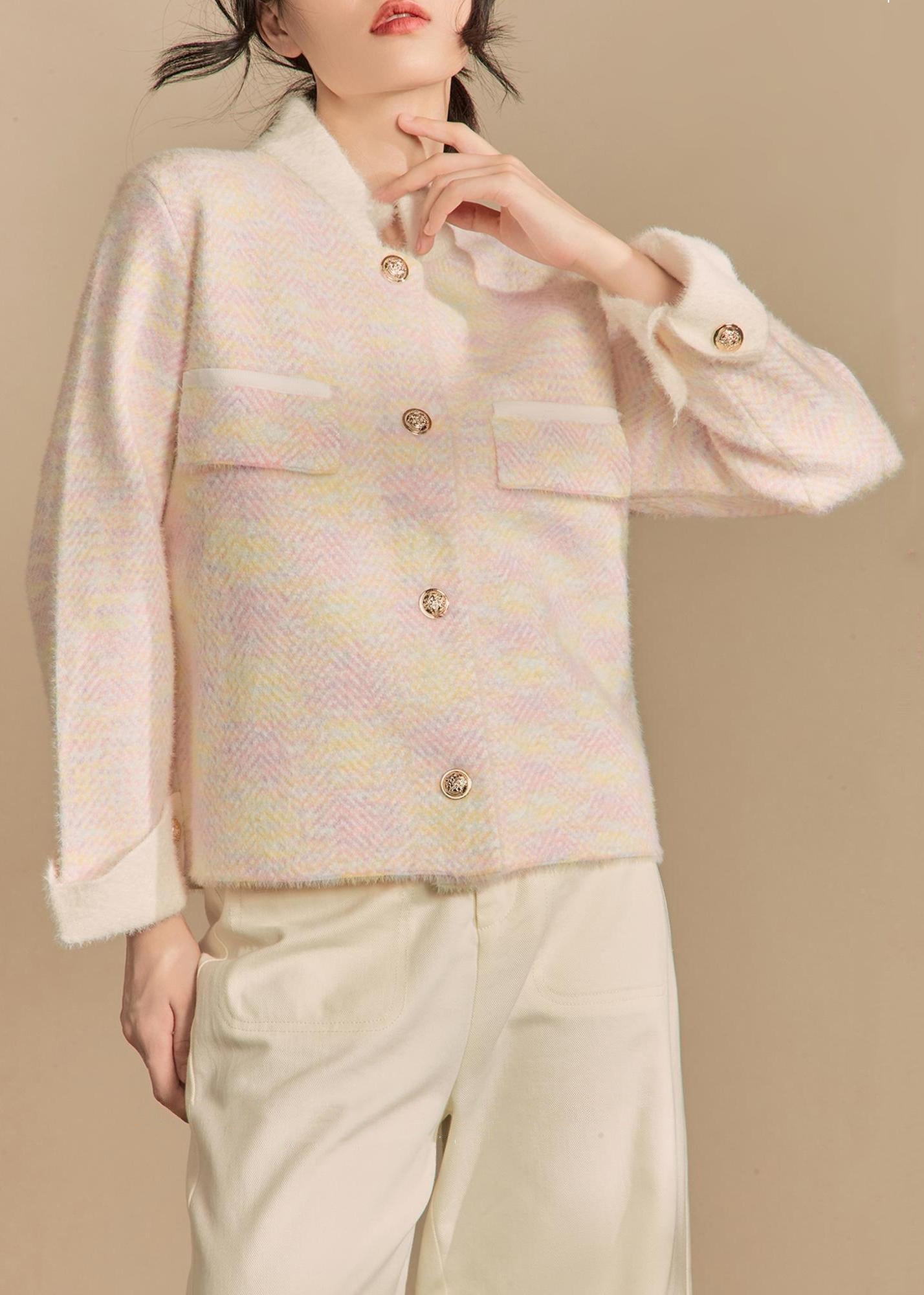 Luvik | Rosa Korkeakauluksinen Napit Takit Neuleet Talvi