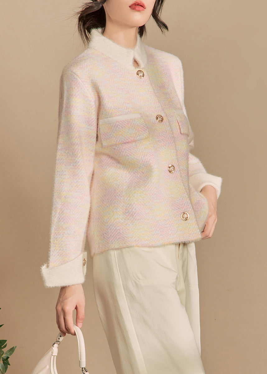 Luvik | Rosa Korkeakauluksinen Napit Takit Neuleet Talvi