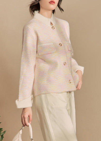 Luvik | Rosa Korkeakauluksinen Napit Takit Neuleet Talvi