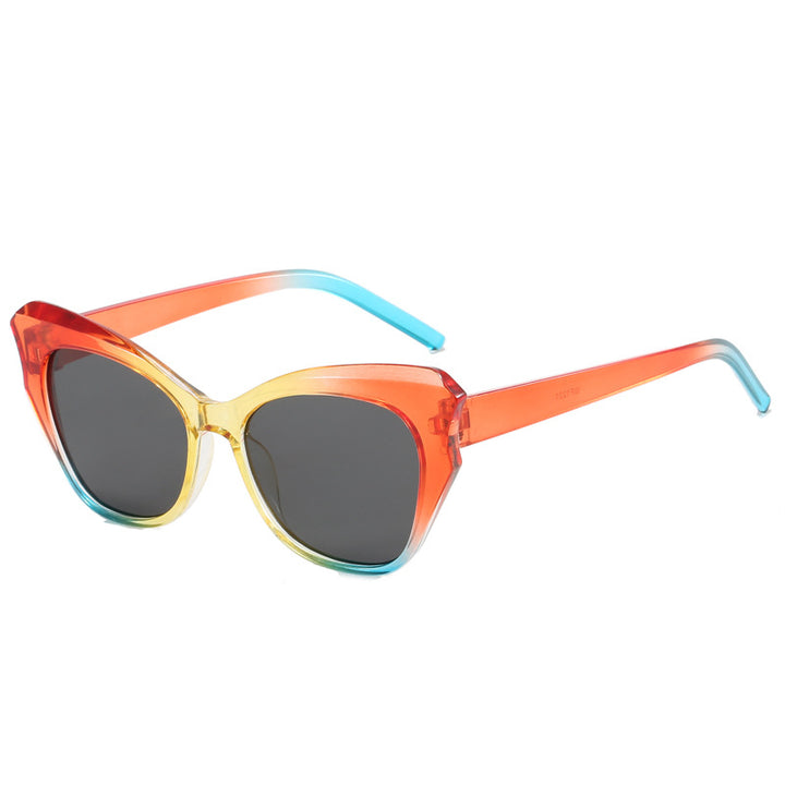 Damen Cat-Eye solbriller med ekstravagant speilingsdesign Luvikno
