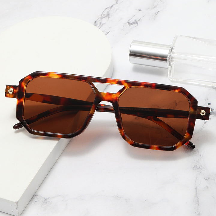 Dame modische Achteck solbrille Luvikno