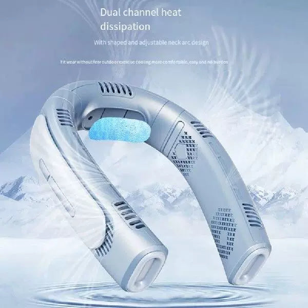 Unisex one-size portable rechargeable bladeless neck fan with adjustable airflow and silent brushless motor Luvikno