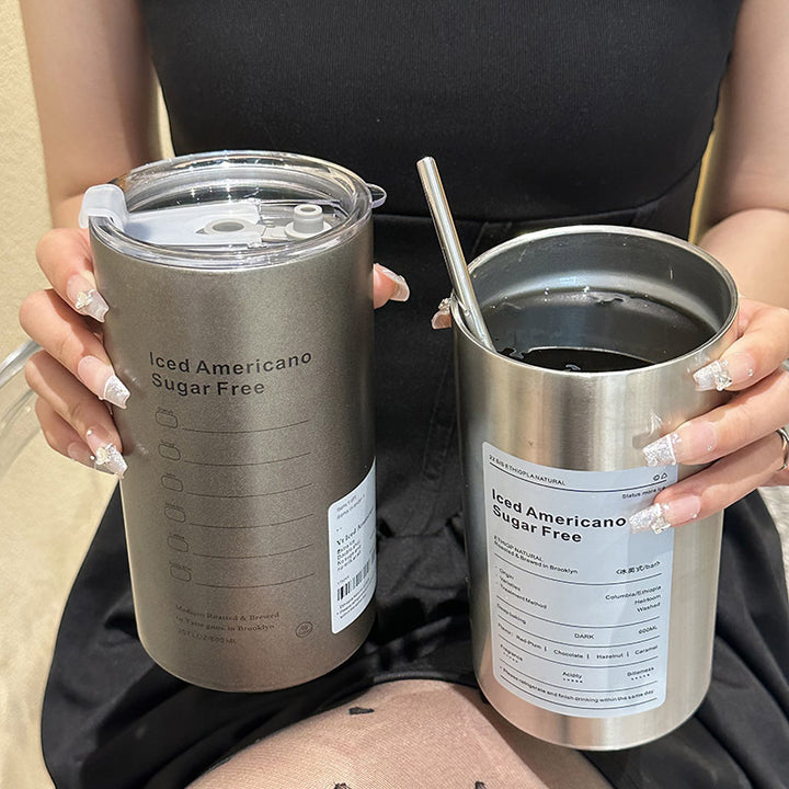 Dame isolasjonskop med integrert sugerør og praktisk lokk Luvikno