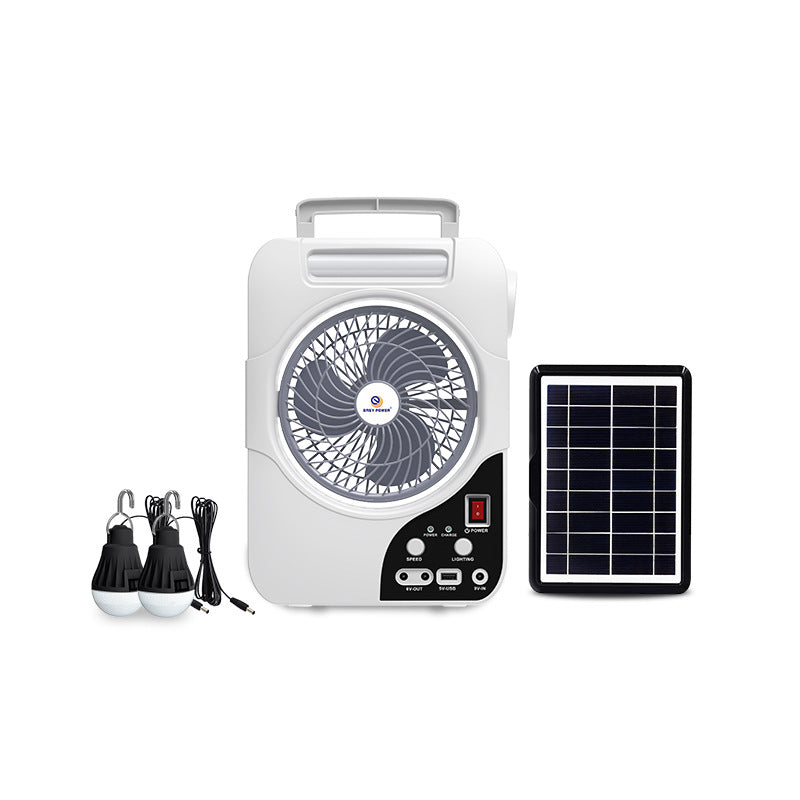 Unisex nan bærbart sol ventilasjonsanlegg med integrert batteri, LED-lamper og USB-kontakt Luvikno