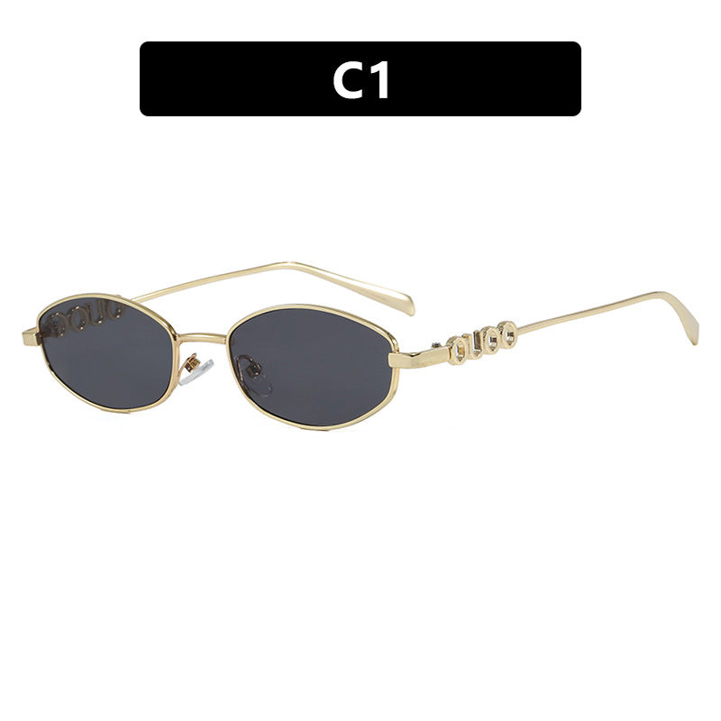 Dame moterik solbrille med elegant rustfritt stålramme og UV-beskyttelse Luvikno
